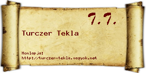 Turczer Tekla névjegykártya